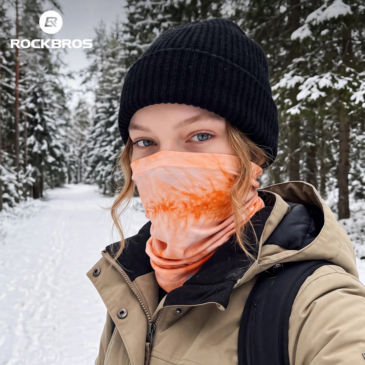 Tencelová vlnená zimná termoprikrývka tváre proti vetru