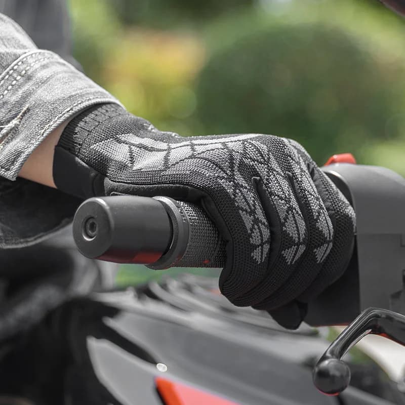Priedušné celoprstové cyklistické rukavice s podporou dotyku